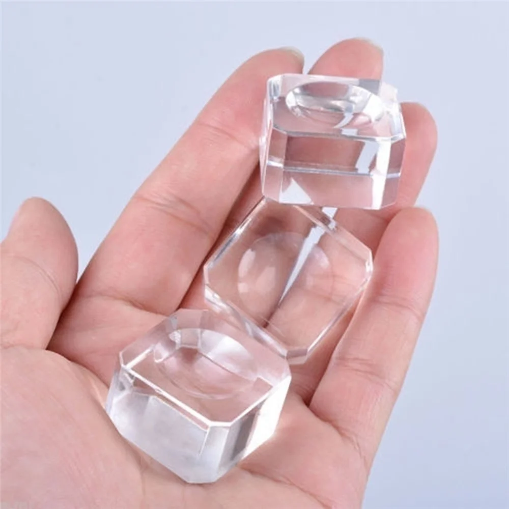 

Clear Polished Square Dimple Blocks Crystal Ball Display Bases Stand Holder For Quartz Crystal Sphere Stones Home Decor Gifts
