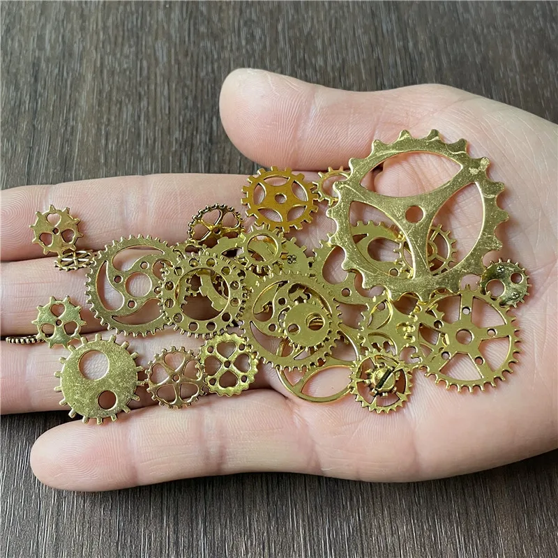 30pcs Mixed Antique Steampunk Cogs & Gears Charms DIY Pendant Charms Jewelry Making Vintage Bracelets Craft Metal Zinc Alloy