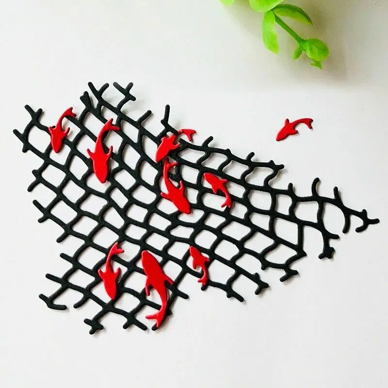 L-Sunday Crafts Die Cuts Fishing Net Die Cuts Metal Cutting Dies Scrapbooking Embossing Paper Card Crafts