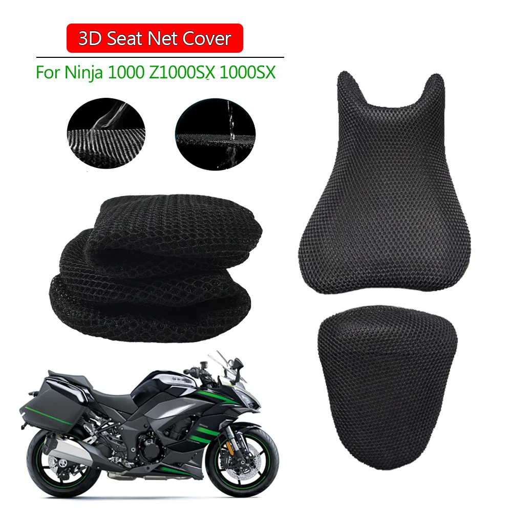 Motorcycle Mesh Seat Cover Cushion Guard Waterproof Net For 2023 Ninja 1000SX 1000 SX Ninja1000 SX Ninja1000SX Z1000SX 11-23