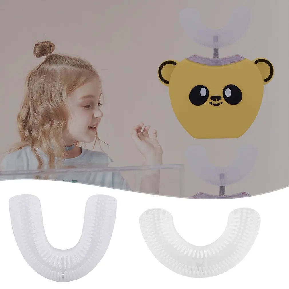 Design à prova dwaterproof água u forma crianças silicone 360 graus sônico escova de dentes elétrica automática branqueamento escova de dentes