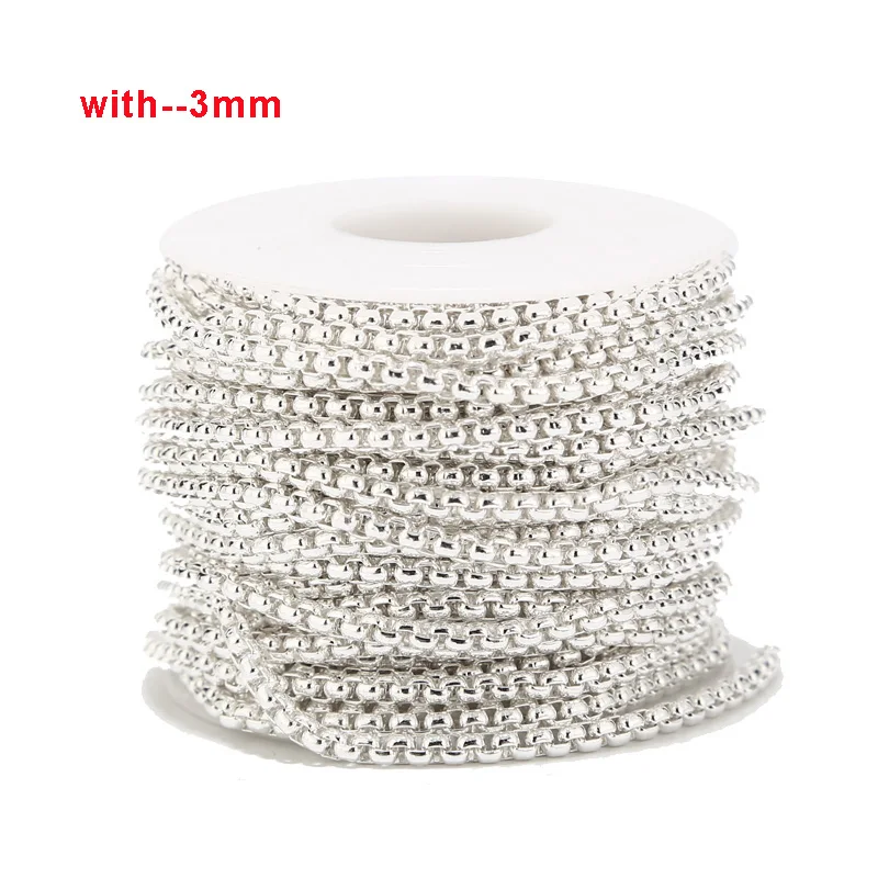 5Meters Gold Tone 3mm Width white Cable Chain Stainless Steel Gold Link Chain DIY For Necklace Bracelet making