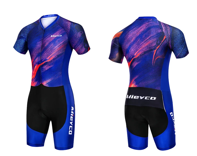 Sommer-Triathlon-Fahrradoutfit, Kurzarm-Jumpsuit, Sweatshirt und Radhose, Fahrradtour, Radsport-Trikot-Set – Detail 7