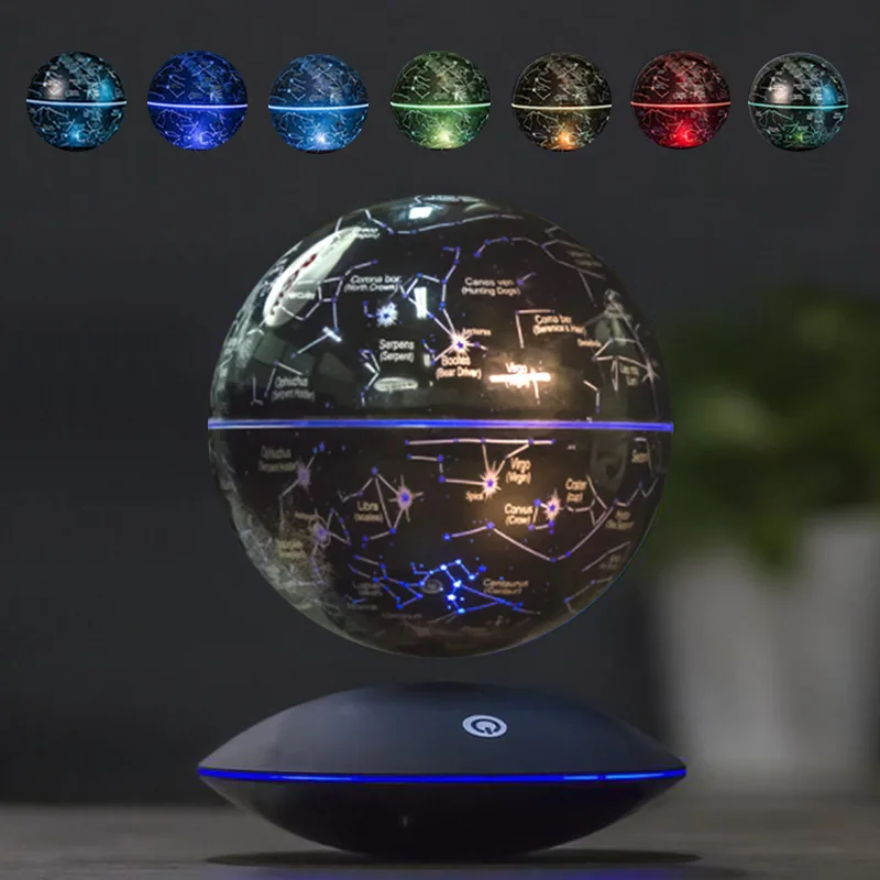 Magnetic Levitation Globe Map Home Office Decor Ball Floating Rotating 6 Inch World Earth Globe UFO Base Creative Festivals Gift