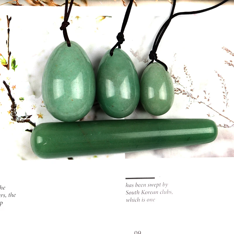 

Aventurine Massage Jade Egg Set Yoni Wand Natural Crystal Mineral Ball Kegel Vaginal Exercise Tool Pelvic Floor Muscle Health