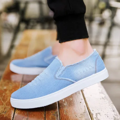 New Spring Autumn Canvas Shoes Men Fashion Denim Shoes Slip-on Mens Casual Shoes Hot Sale Ins Cool Shoes Male Loafers