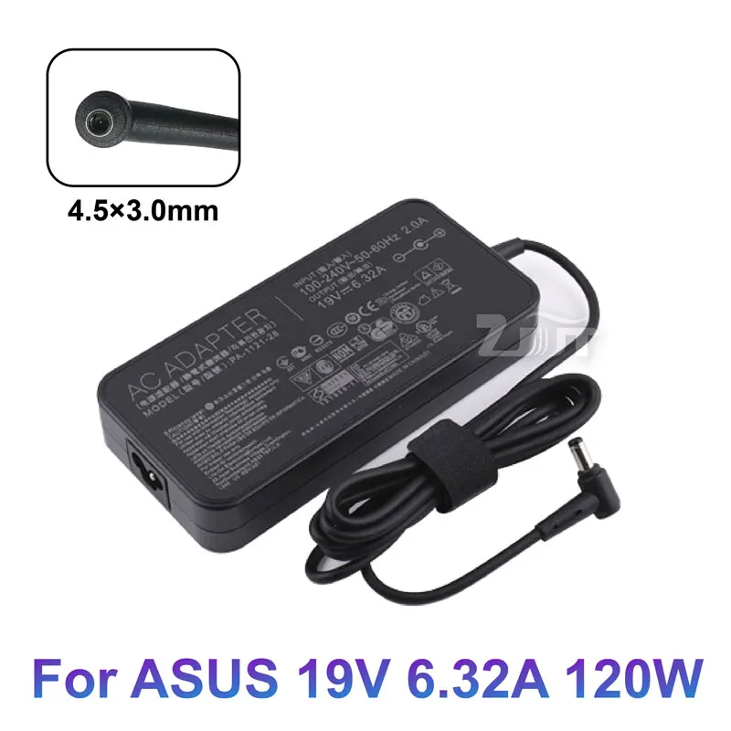 19V 6.32A 120W 4.5*3.0mm AC Adapter Power Laptop Charger For ASUS ROG G501JW UX501J G501VW UX501J R501JW PU500CA PA-1121-28