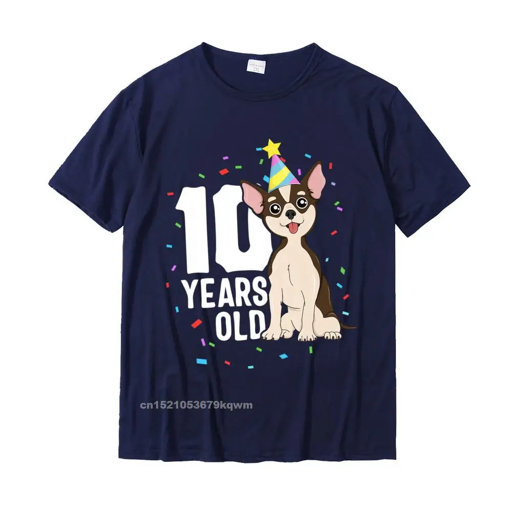 10 Years Old Birthday Outfit Chihuahua Dog Party 10th Premium T-Shirt Fashion Mens T Shirt Normal Tops & Tees Cotton Printing