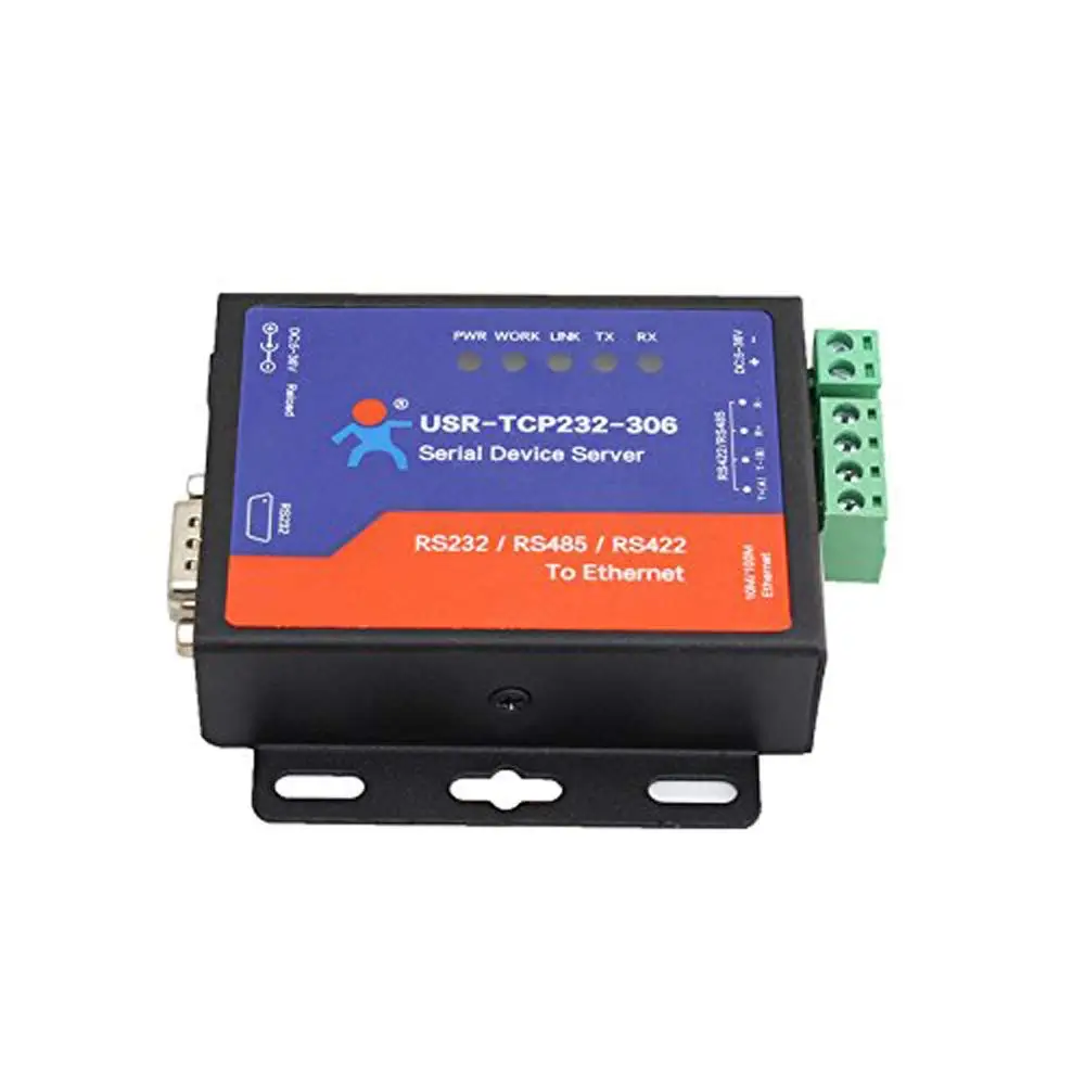 Servidor Serial RS232/RS485/RS422 a Ethernet TCP/IP con DHCP y página web integrada