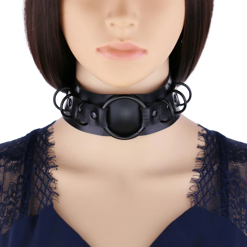 Goth Black Leather Choker Necklace Collar For Girls Lady Chocker Neck Belt  Strap Cosplay  Accessories