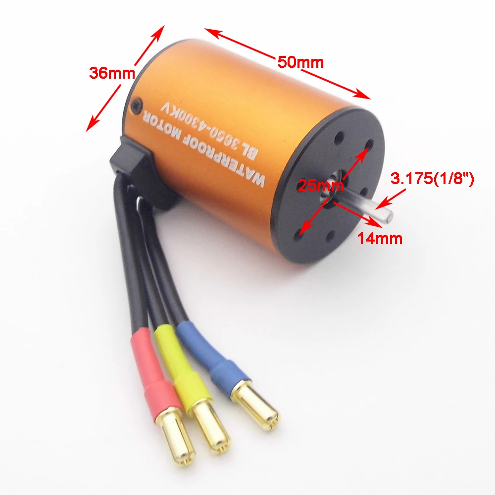 3650 2S-3S 4300KV motore Brushless 3.175mm albero 60A ESC 5.5V/3A per 1/10 RC Car Truck Tank Crawler Axial SCX10 HSP HPI