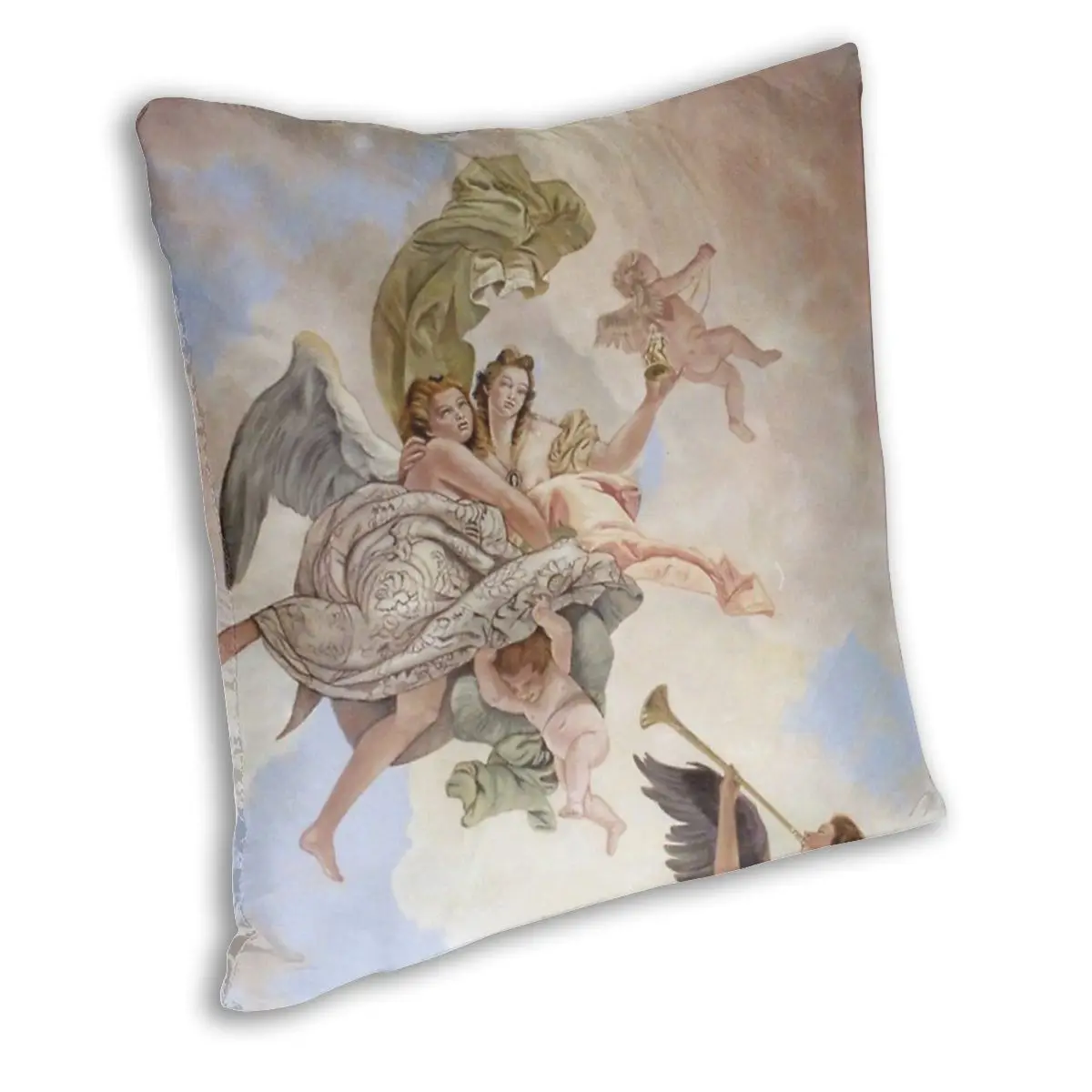 Renaissance Angels And Clouds Pillow Case Decoration Cushion Cover Throw Pillow for Sofa Polyester Double-sided Printing Leisure