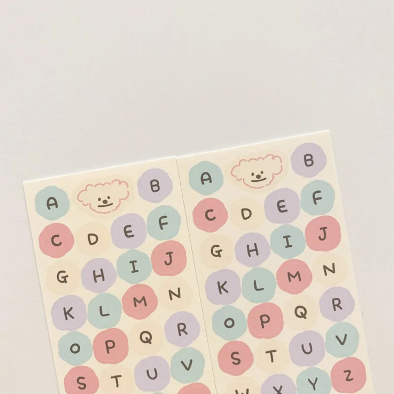 Ins Color Alphabet Label Sticker Sealing Collage Kawaii Small Pattern English Letter Stationery Creative Diy Decorative Sticker