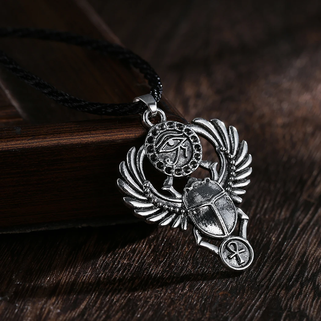 CHENGXUN 2021 New Viking Egyptian Scarab Pendent Necklace for Men Women Stainless Steel Vintage Daily Animal Jewelry Beetle