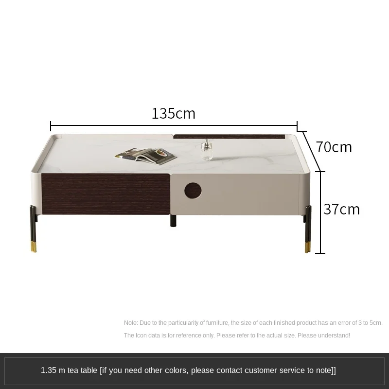 Nordic rock plate tea table modern simple light luxury guest hall small family minimalist tea table TV combination cabinet