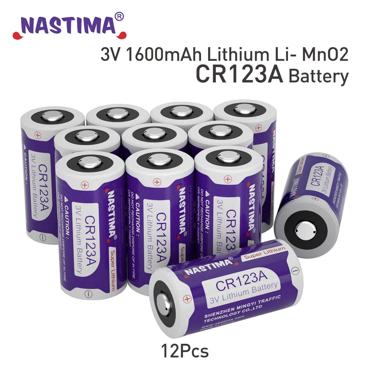 12Pack/Box CR123A 3V Lithium Batteries CR17345 1600mAh High Power 123A CR123 Photo Battery 123 for Flashlight Camera Toys