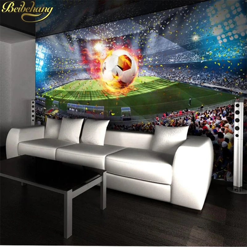 Foto personalizada papel de parede mural hd campo de futebol 3d adesivo de parede alta definição pano de fundo pintura decorativa para decoração de casa