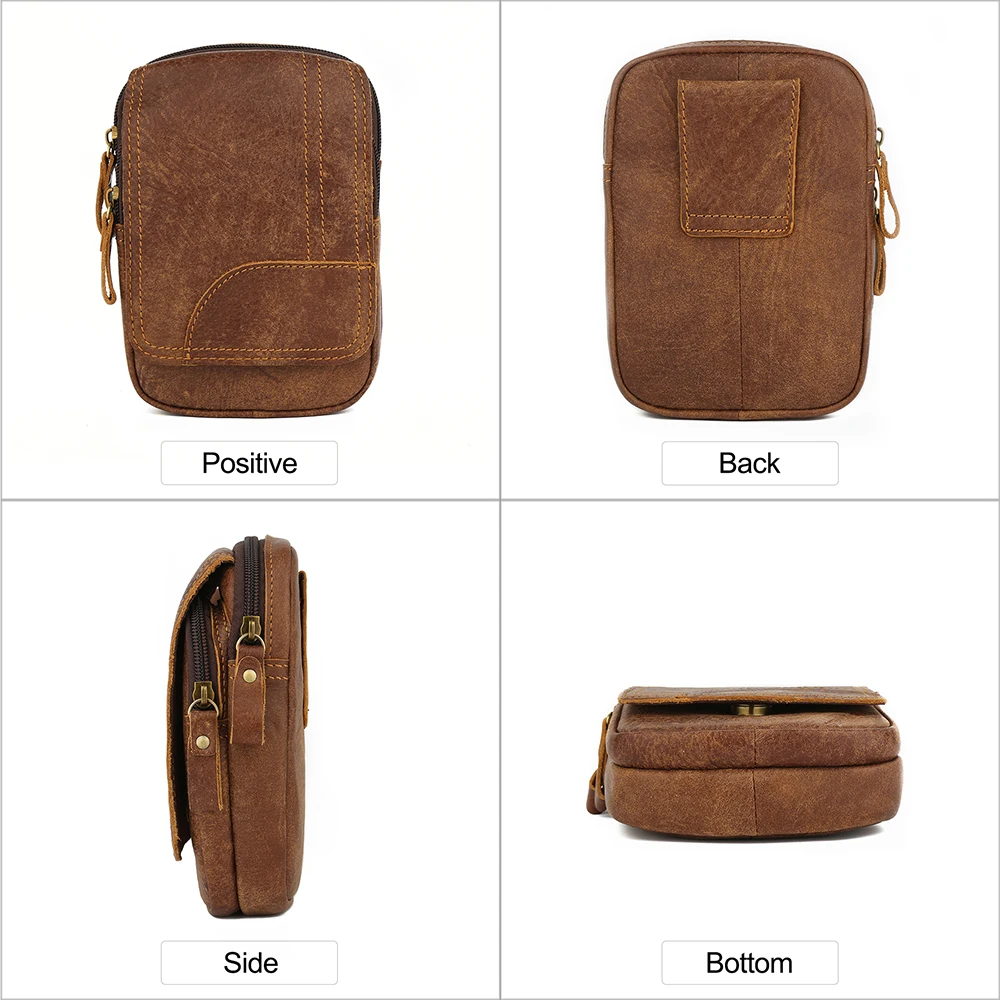 JOYIR Genuine Leathe Men\'s Belt Bag Waist Pack Male Vintage Cigarette Case Bum Bag Fanny Pack Casual Cowhide Waist Bag New