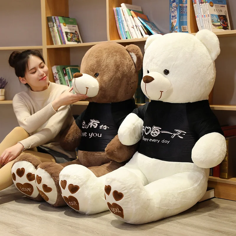 1PC 80/100cm Cute Large Lovers Big Bear Plush Toy Giant Bear Huge Stuffed Soft Dolls Kids Toy Birthday Gift For Girlfriend