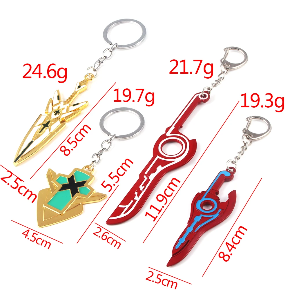 Game Xenoblade Chronicles 2 KeyChain MONADO Pyra Mythra Sword Rex Core Chaveiro Metal Key Chain For Men Car Keyring Jewelry Gift