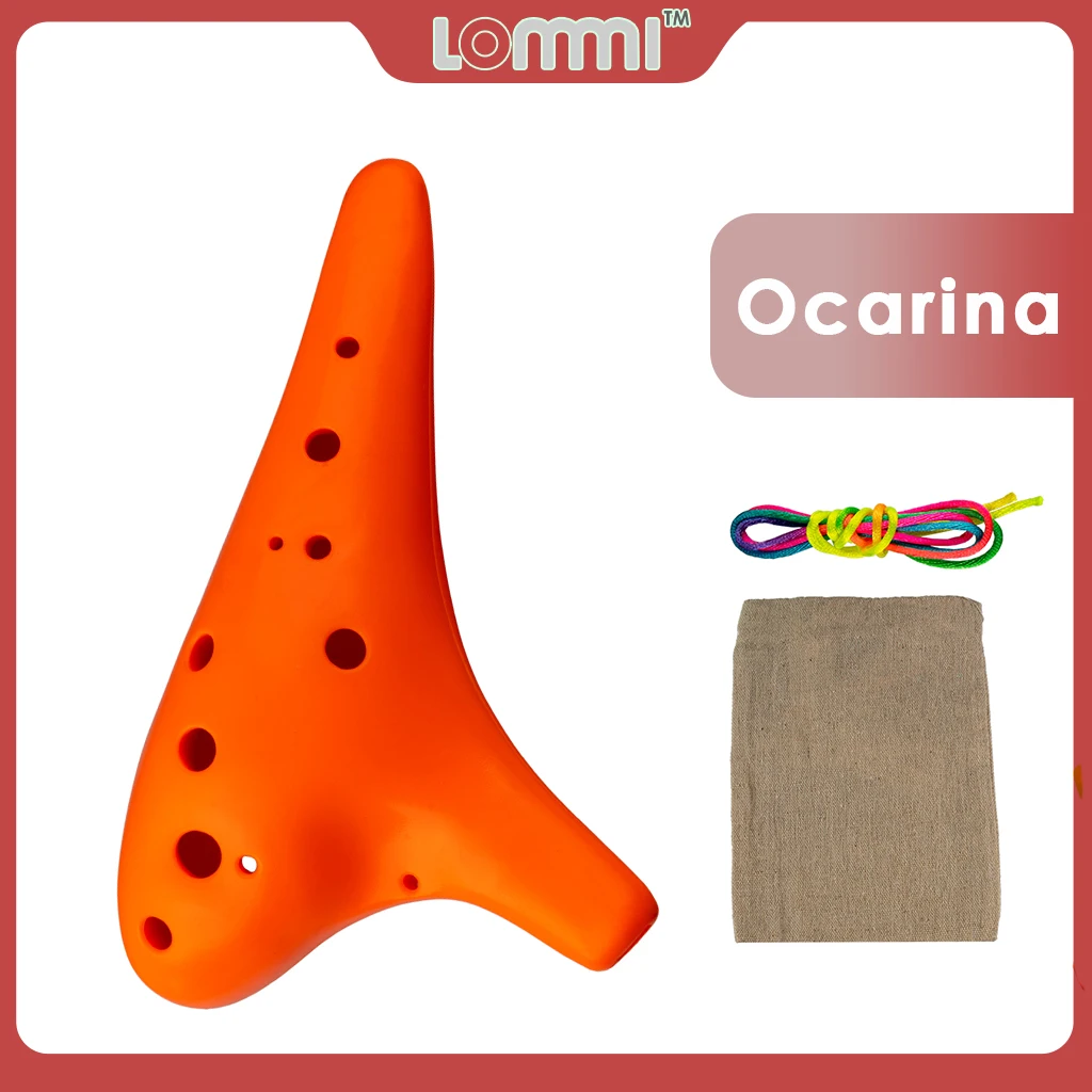 

LOMMI Orange 12-Hole Alto C Tunes Resin Ocarina Retro Folk Style Ocarina Voicing Good For Piano School Easy To Play