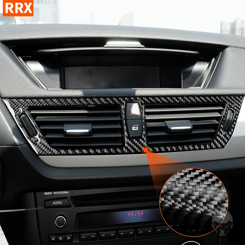 

For BMW X1 E84 2013 2014 2015 Center Air-Conditioning Vents Both Sides Real Carbon Fiber Stickers Car Interior Accessories