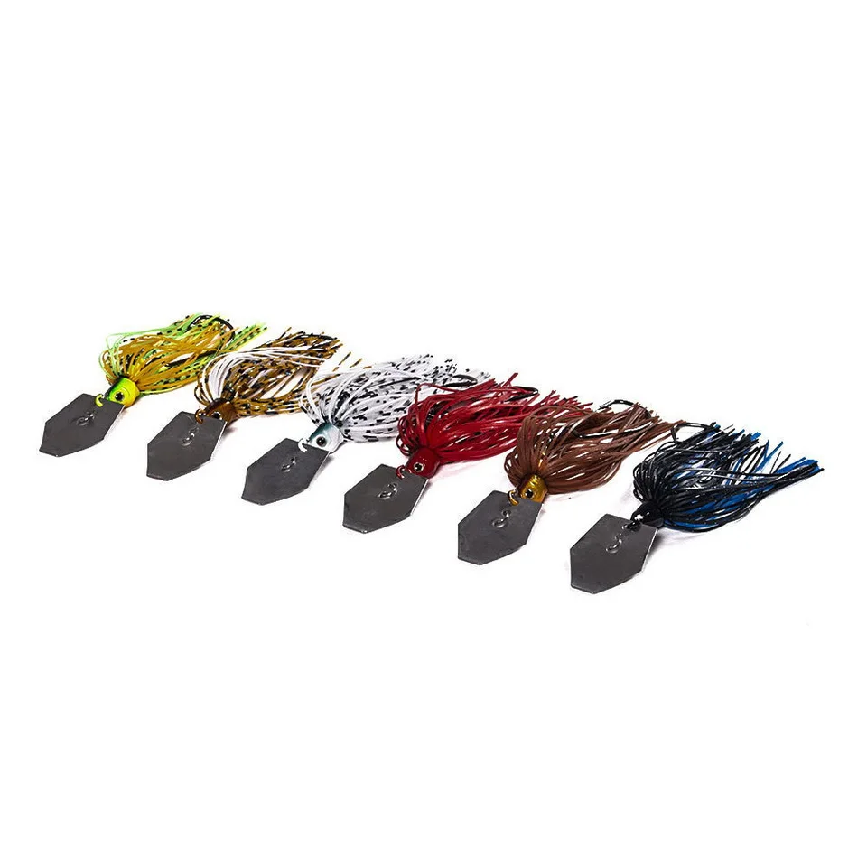 1 stücke Angeln Lockt 100mm 11g Klinge Metall Köder Mit Gummi Rock Künstliche Wobbler Buzzbait Jigging Locken spinner Löffel Für Hecht – Detail 3