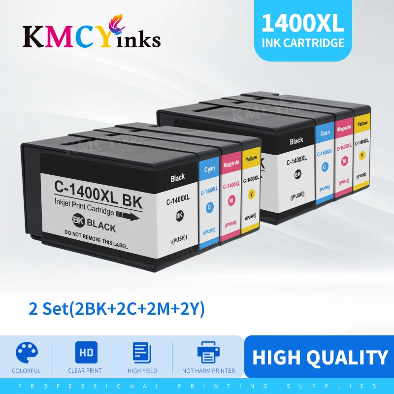 KMCYinks Compatible Ink Cartridges For Canon PGI 1400 1400XL MAXIFY MB2040 MB2340 MB2140 MB2740 Printer PGI-1400 PGI1400 XL