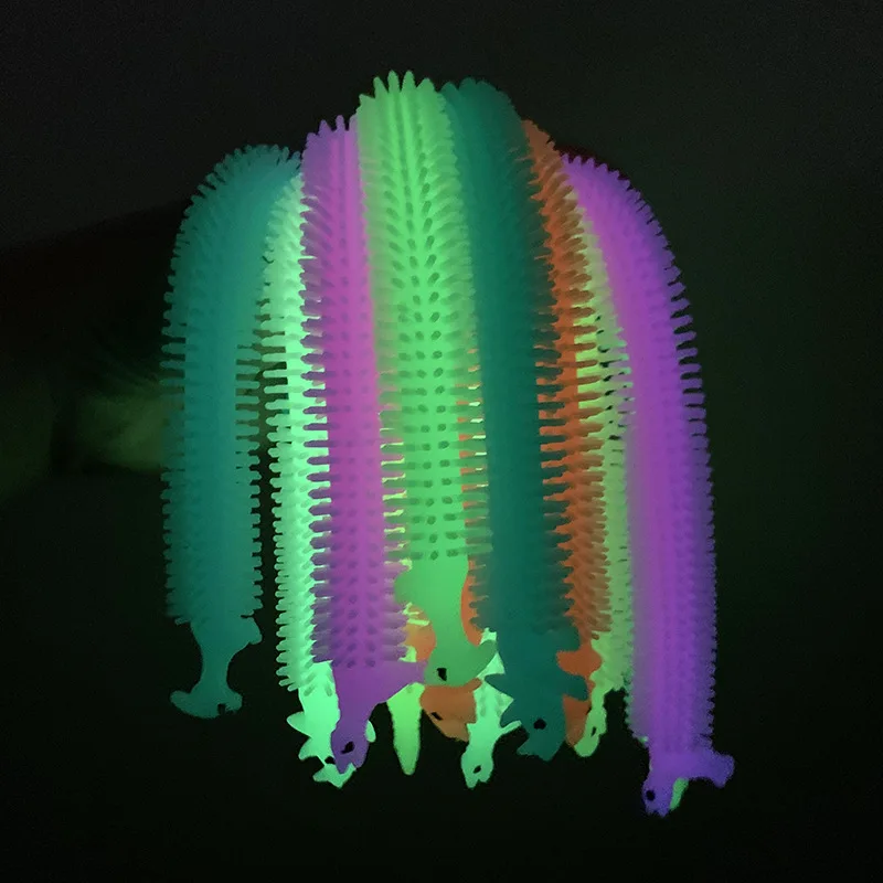 Brinquedos de descompressão luminosos para crianças, 3 pçs desenhos animados, animais, dinossauro, corda de tensão, brinquedos de plástico,