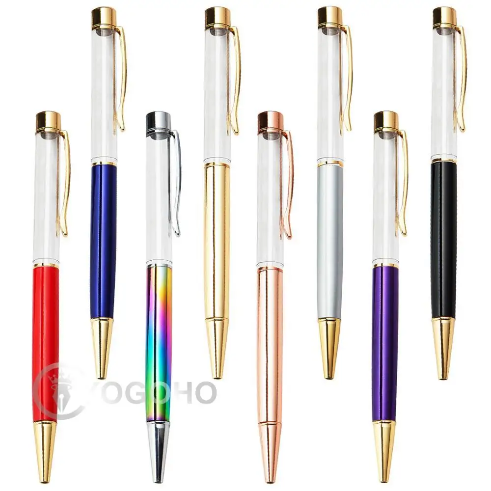 20pcs/lot The new metal ball crystal pen Creative DIY Hand Made Crystal Colored Ballpoint Pen Empty Pen Metal High Grade