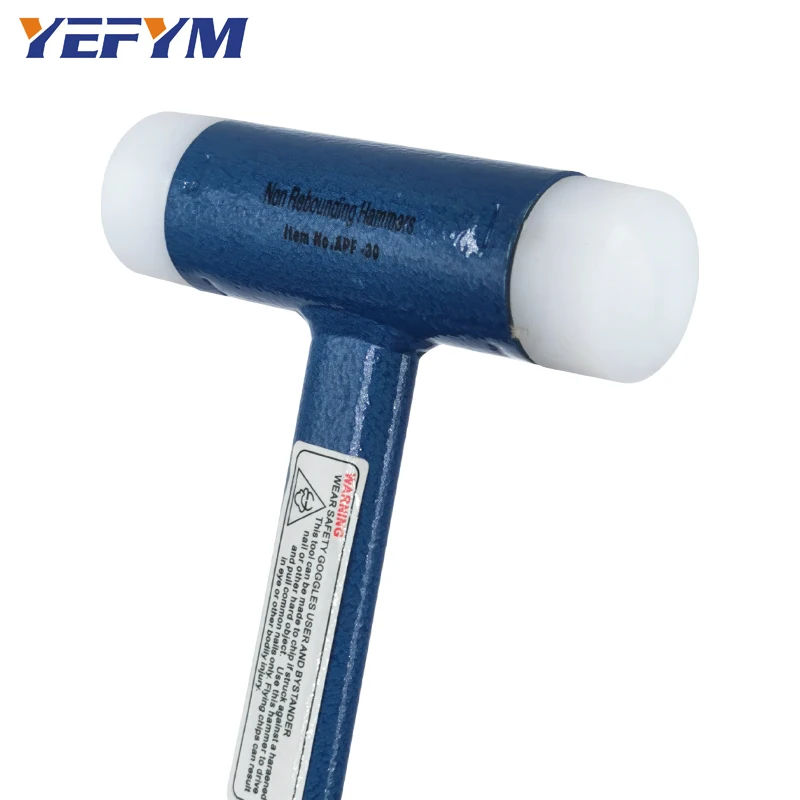 Martillo de nailon de doble cara de 30mm-60mm para herramienta de mano multifuncional, herramientas de diámetro de mango de plástico duro y