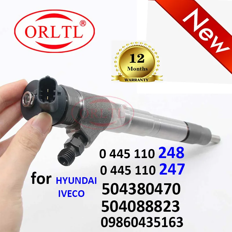 

ORLTL New 0445110247 0445110248 Genuine Fuel Injector 0 445 110 247 0 445 110 248 for HYUNDAI IVECO 504380470 504088823