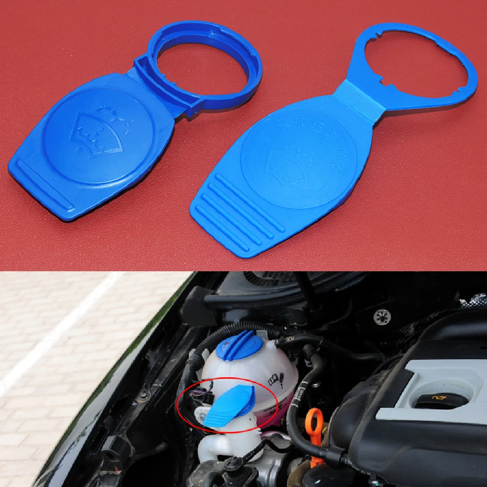 Blauw Ruitenwisser Wasmachine Tank Fles Vloeistof Reservoir Cap Cover Geschikt Voor Vw Golf Cc Jetta Passat Tiguan Skoda Fabia octavia