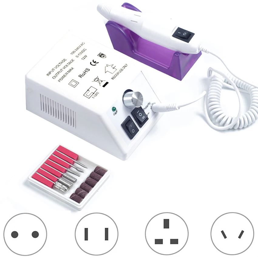 Trapano per unghie apparecchio elettrico per frese per Manicure Set di punte per trapano Gel per rimozione di cuticole macchina per Pedicure Nail Art
