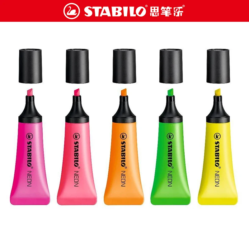 1Pcs STABILO 72 Highlighter Neon Marker PenToothpaste Appearance Large Capacity Creative And Eye-catching Art School Supplies