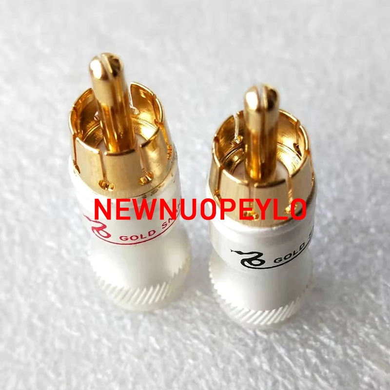 30pcs lot Male Audio Video Connector Gold Adapter For Cable DIY gold snake RCA Plug HIFI Goldplated Audio Cable RCA