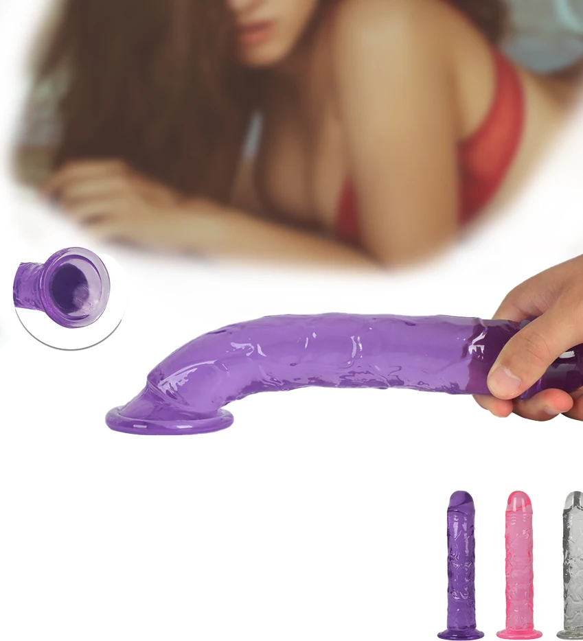 Erotic Soft Jelly Dildo Anal Butt Plug Realistic Penis Strong Suction Cup Dick Toy for Adult G-spot Orgasm Sex Toys for Woman