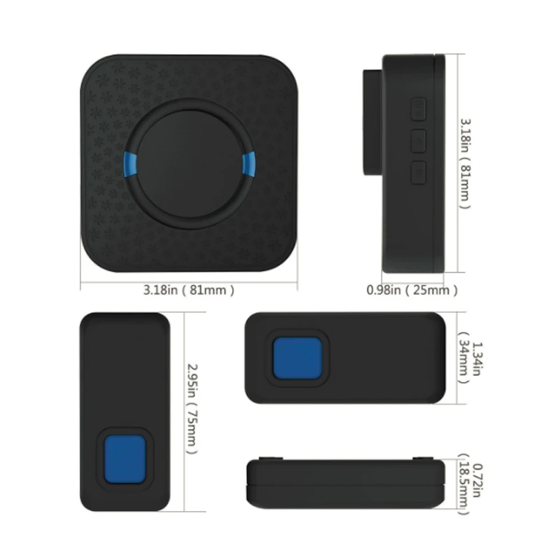 ใหม่ไร้สาย Doorbell กันน้ำ300เมตร EU UK US Plug สมาร์ทประตูเบลล์กระดิ่งแบตเตอรี่1ปุ่ม1ตัวรับสัญญาณ AC