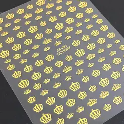 Newest Black Gold Crown Design 3D Self Adhesive Back Glue Decal Slider DIY Decoration Tools Nail Stickers CB 083