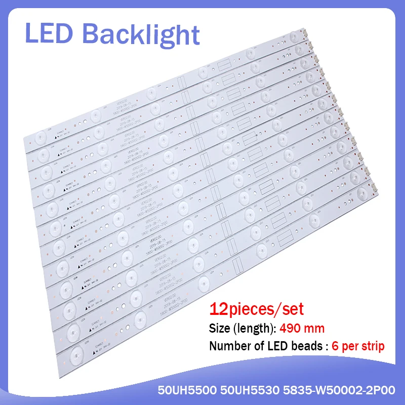 

New 60 Pieces/Set 490mm LED Backlight Strip For 50UH5500 50UH5530 5835-W50002-2P00 5800-W50002-0P00 6P10 2P00 6P00 APT-LB14023