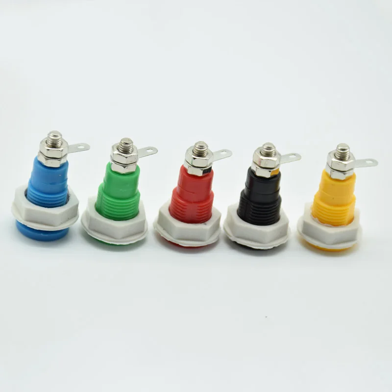 5pcs Terminal 4mm banana socket copper plug socket panel test 4 mm socket high insulation safety mother seat Connector