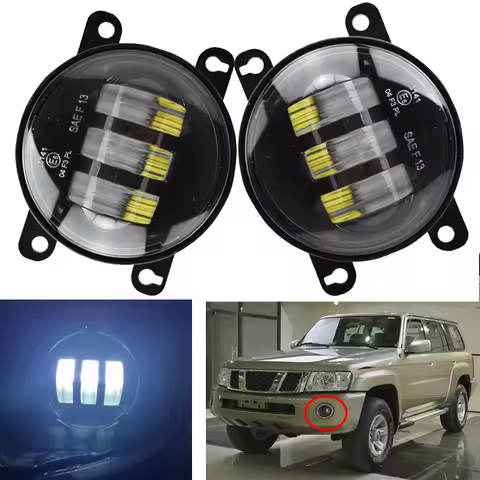 Super bright LED Fog Lights for Nissan Leaf Safari Patrol Y61 Facelift 2005-2010 LED Angel Eye Daytime Running Lights FogLight