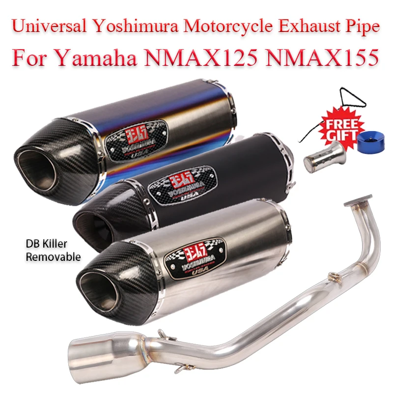 

Slip On For Yamaha NMAX 125 155 NMAX125 NMAX155 2020 2021 Motorcycle Exhaust Escape Front Link Pipe With DB Killer Silencer