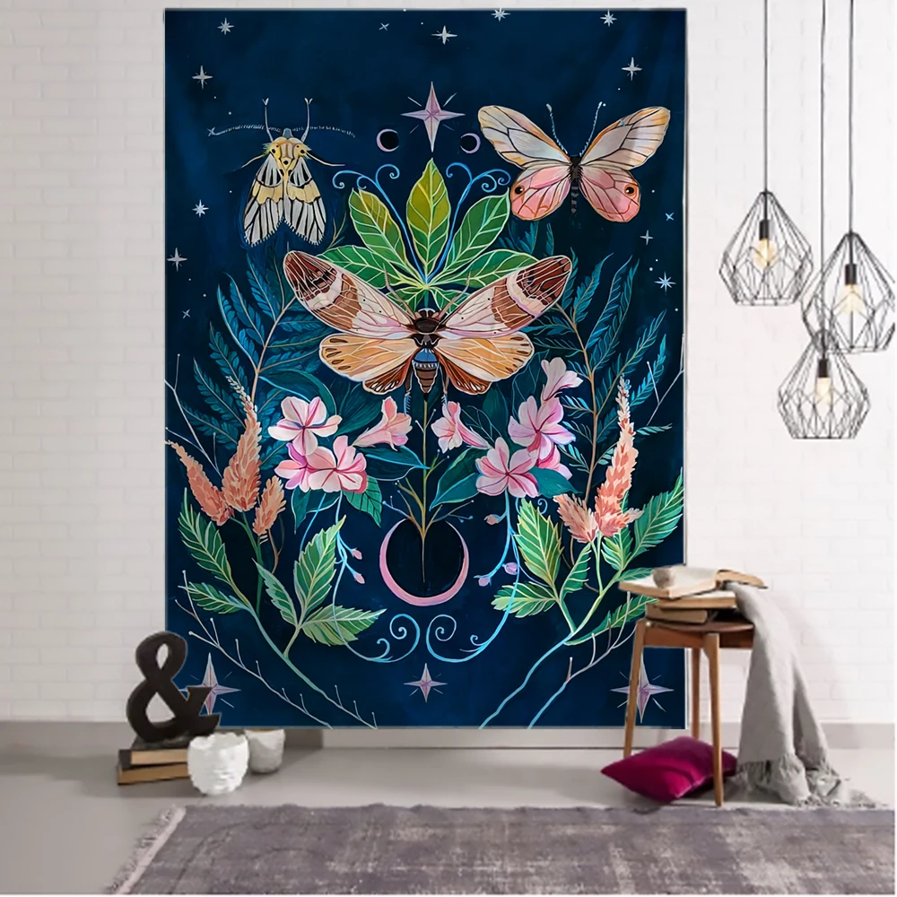 Butterfly Mushroom Tapestry Wall Hanging Colorful Bohemian Hippie TAPIZ Psychedelic Witchcraft Simple Art Room Home Decor