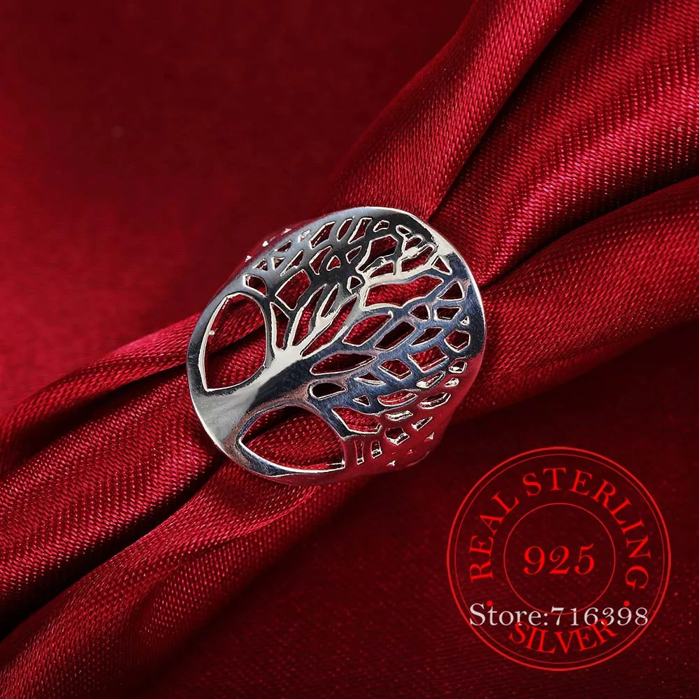100% 925 Sterling Silver Ring Tree of Life Rings for Women Classic Accessories Anillos Fine Jewelry New Mother's Day Mom Gifts