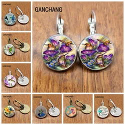 Earrings hummingbird cabochon earrings jewelry, the last gift earrings