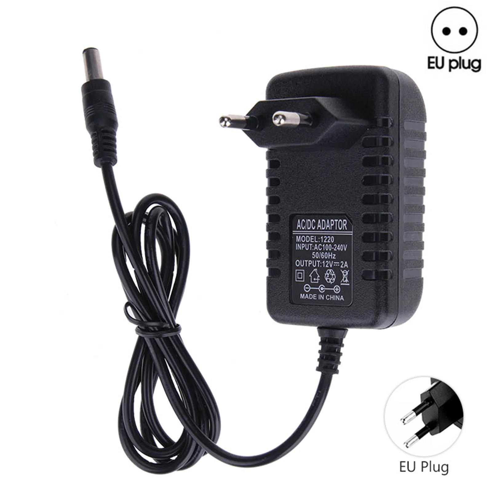 12V 2A AC 100V-240V Converter Adapter DC 12V 2A 2000mA Power Supply EU UK AU US Plug 5.5mm x 2.5mm for 3.5 inch SATA cable