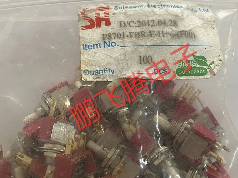 1PCS Taiwan Xinghan SALECOM T80-P self-resetting small button toggle switch 3 feet vertical without lock button P8701-FBR-E-H