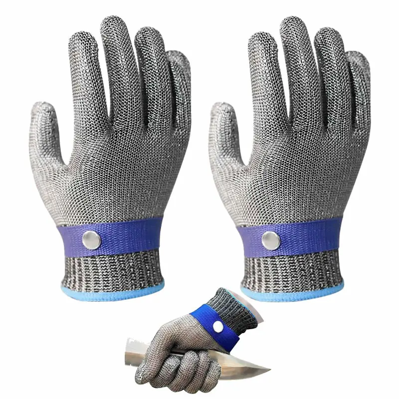 2pcs/1 Pair Work Safety Gloves Anti-Cutting Full Metal Mesh Cut-Resistant Protective Gloves For Butcher Worker Drop Shipping