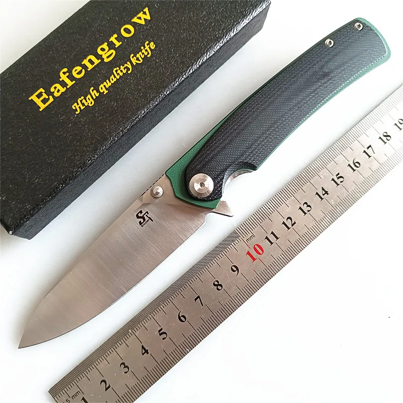 

Eafengrow Sitivien ST127 Folding Knife G10 handle D2 Blade Flipper Quick-Open EDC Utility Outdoor Camping Hunting Knife